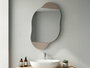 Hanah Home Mueble de Baño con Espejo y Almacenamiento, Light Mocha, 60x75x13 cm